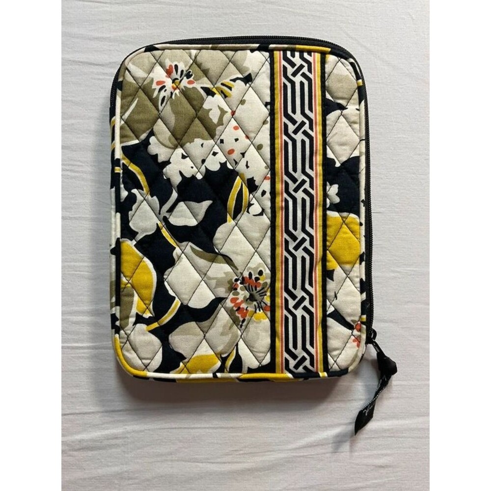 Vera Bradley Quilted Cotton Tablet Sleeve Kindle Case Citron Floral Black Yellow